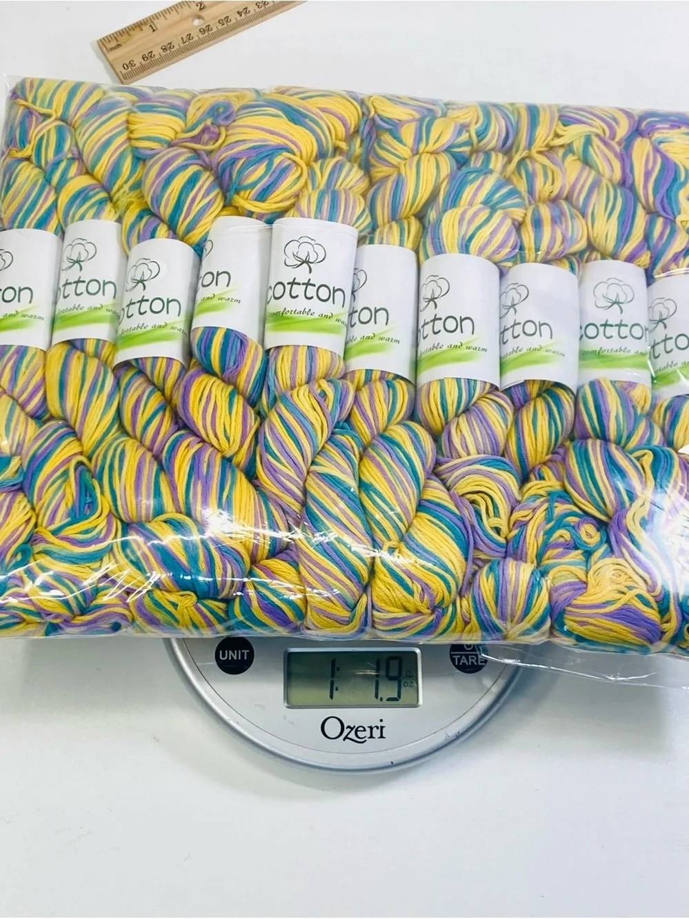 10 NEW (~500g total, ~50g ea.) 100% Cotton Variegated Hanks in Tropical Fish